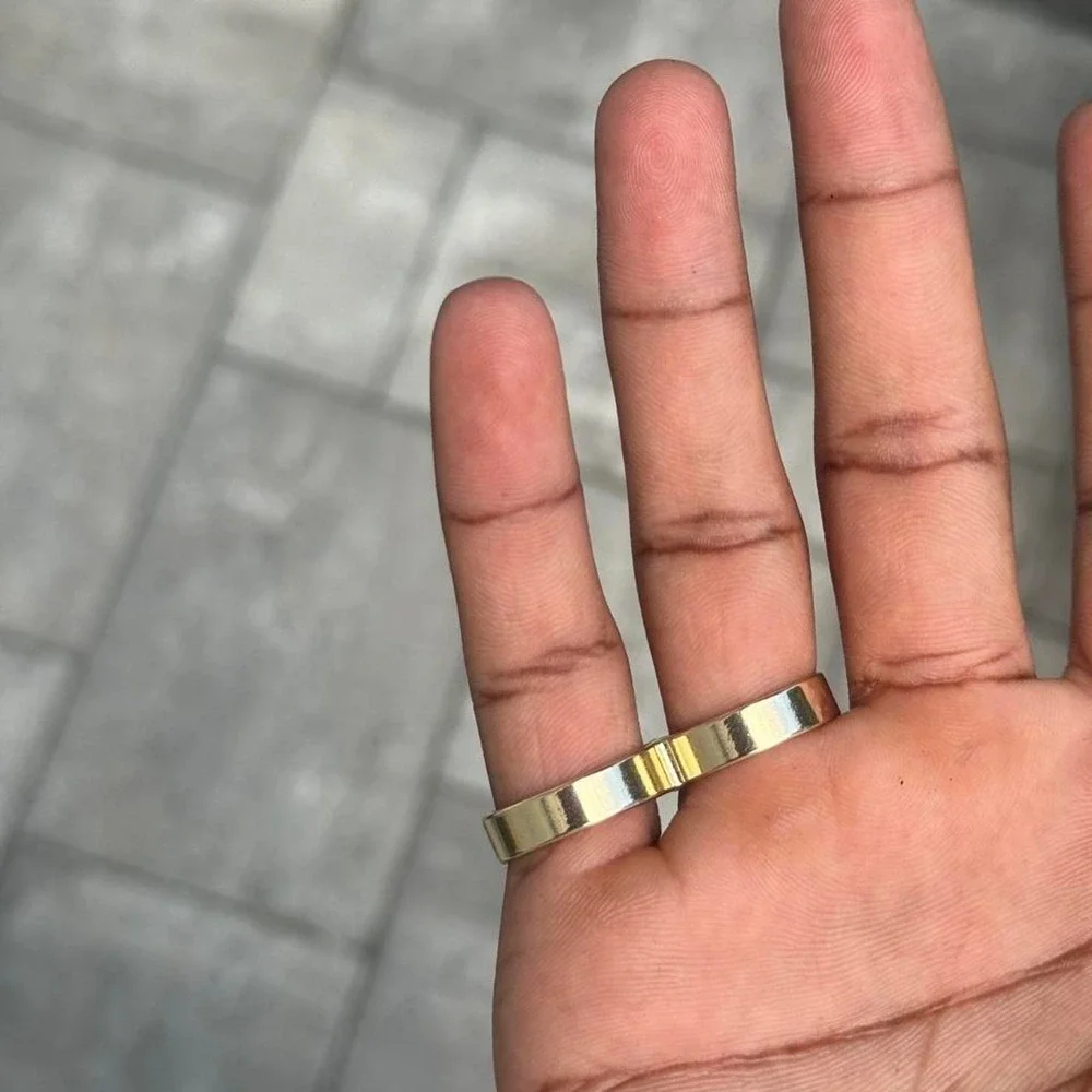gold Double Finger Cutout Ring